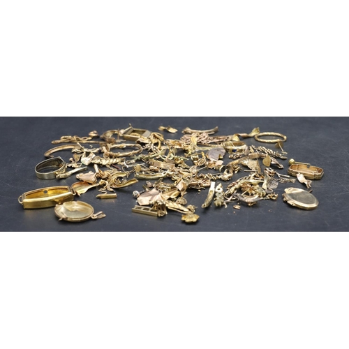 471 - A 9ct gold watch case and a quantity of various scrap gold, 70 grams