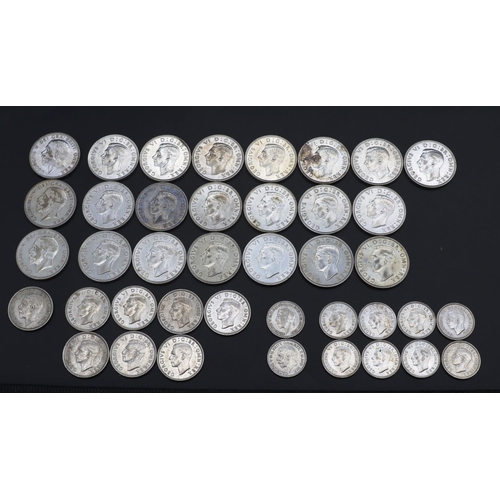 479 - 22 silver Florins circa 1930/40, 8 silver One Shillings and 10 silver Sixpences, 220 grams