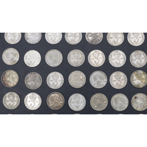 491 - A quantity of silver Sixpences circa 1920-40, 92 grams