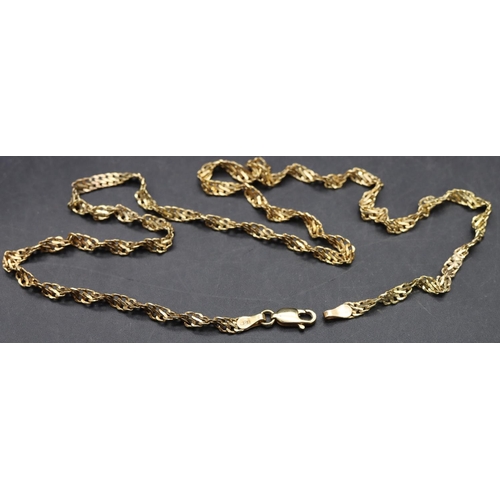 547 - A 9ct gold twist necklace, 50cm long, 3.6 grams