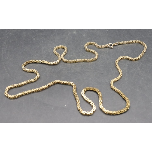 549 - A 9ct gold long square linked chain, 81cm long, 40.8 grams