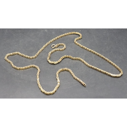 549 - A 9ct gold long square linked chain, 81cm long, 40.8 grams