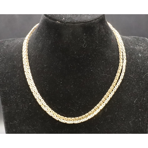 549 - A 9ct gold long square linked chain, 81cm long, 40.8 grams