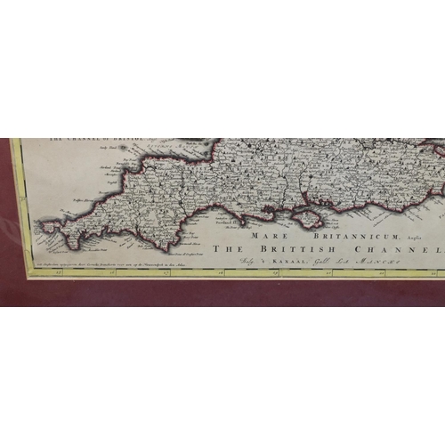 624 - An 18th Century Continental hand coloured map 