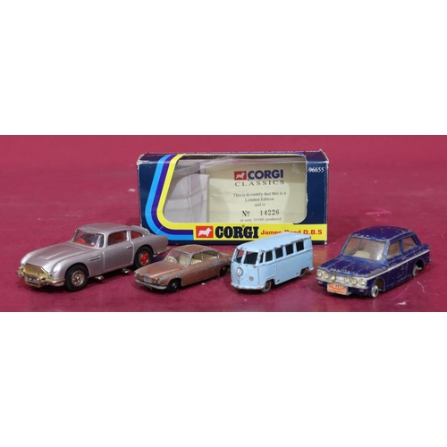 787 - A Corgi 96655 James Bond Aston Martin DB5 (boxed), a Corgi Sunbeam Imp, a Volkswagen Microbus No. 12... 