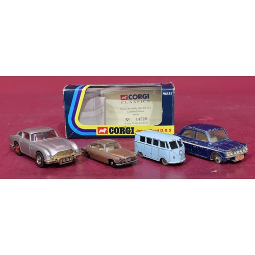 787 - A Corgi 96655 James Bond Aston Martin DB5 (boxed), a Corgi Sunbeam Imp, a Volkswagen Microbus No. 12... 