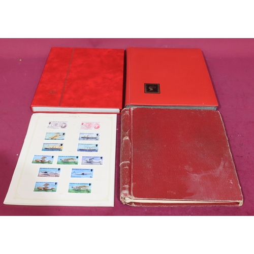 807 - 3 various stamp albums and a small quantity of various loose pages of stamps