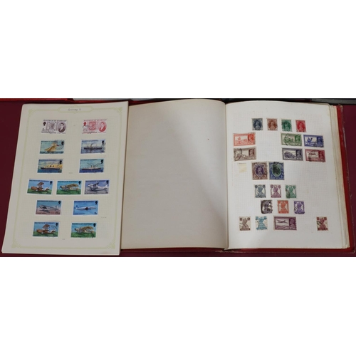 807 - 3 various stamp albums and a small quantity of various loose pages of stamps