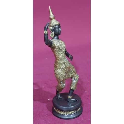 847 - A gilt bronze figure of an Eastern dancer on round base, 30.5cm high