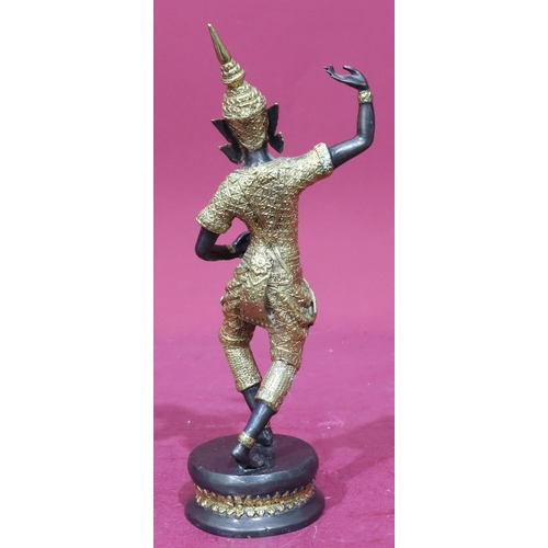 847 - A gilt bronze figure of an Eastern dancer on round base, 30.5cm high