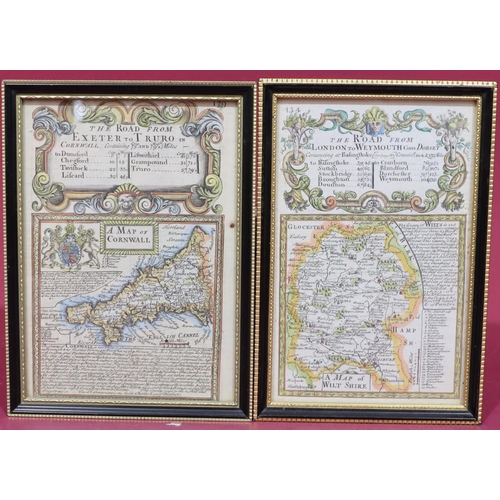 856 - 2 18th Century small hand coloured maps, 