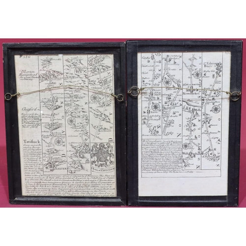 856 - 2 18th Century small hand coloured maps, 