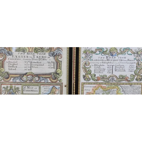 856 - 2 18th Century small hand coloured maps, 