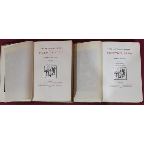 860 - 2 vols. Posthumous papers of the Pickwick Club by Charles Dickens, illustrated by Cecil Aldin, vols.... 