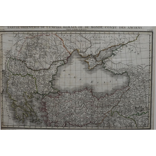 882 - An early hand-coloured Continental map Mme Blondau, depicting 