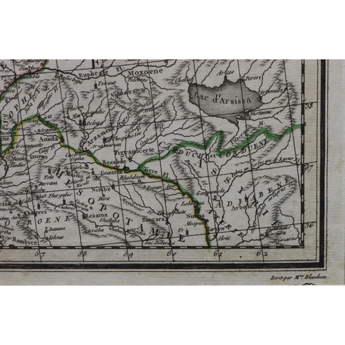 882 - An early hand-coloured Continental map Mme Blondau, depicting 