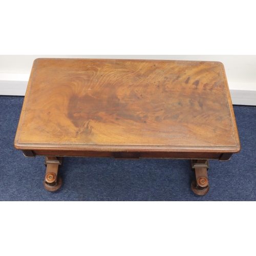 950 - A 19th Century mahogany side table with 2 drawers on splat end supports with centre turned stretcher... 