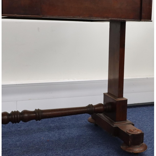 950 - A 19th Century mahogany side table with 2 drawers on splat end supports with centre turned stretcher... 