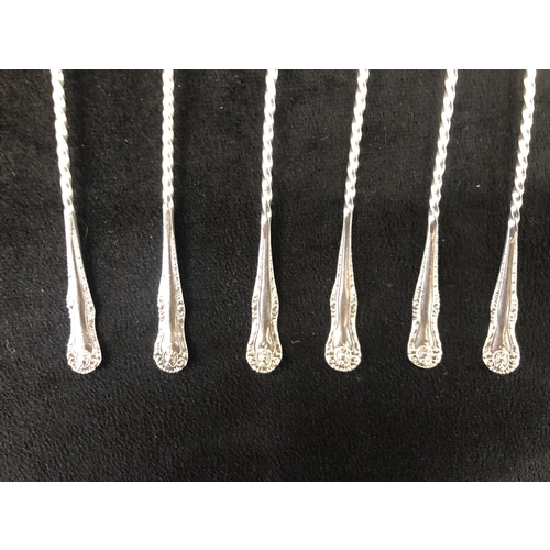 351 - A set of 6 Birmingham silver small forks with twist handles, 1.5oz