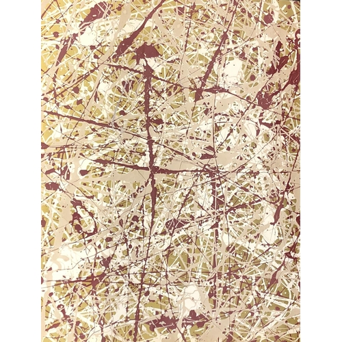 2068 - An abstract picture in shades of gold, red, beige and white, 63 x 48cm in gold coloured frame.