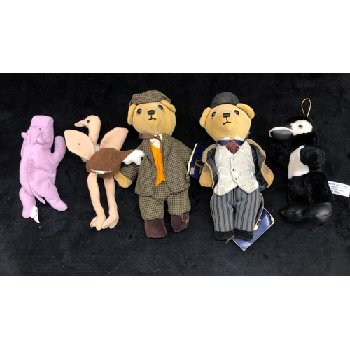 2080 - A quantity of TY soft toys, 2 The Velveteen Bean Bear Company bears, a Russ Old World Teddies bear a... 