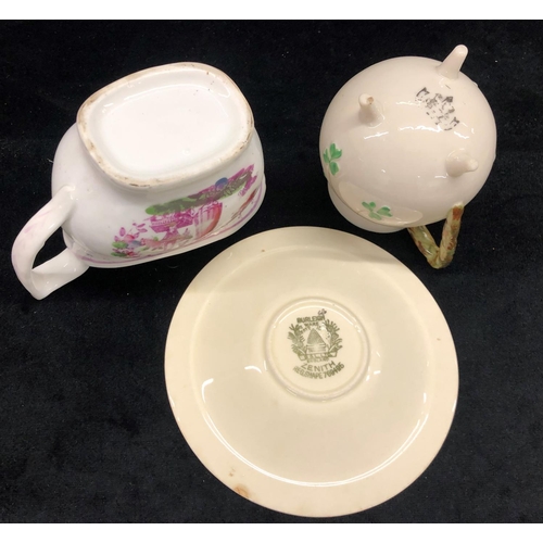 2197 - 2 small Carltonware leaf shaped dishes and a quantity of other china figurines etc.