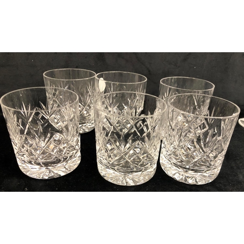 2224 - A quantity of cut glass and other glasses, 6 cut glass tumblers, 10 narrow tumblers, 5 Royal Brierle... 