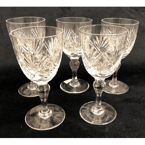 2224 - A quantity of cut glass and other glasses, 6 cut glass tumblers, 10 narrow tumblers, 5 Royal Brierle... 