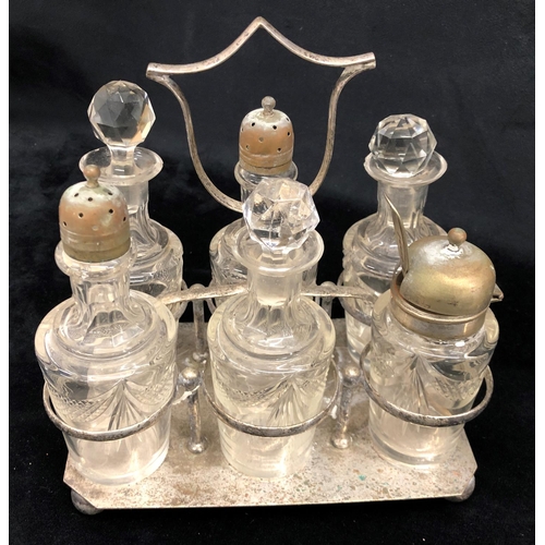 2225 - 3 silver plated 6-piece condiment sets.