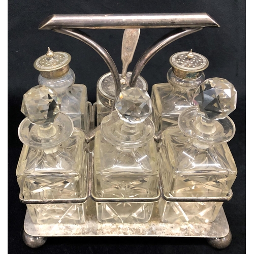 2225 - 3 silver plated 6-piece condiment sets.