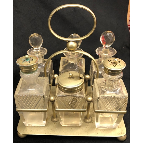 2225 - 3 silver plated 6-piece condiment sets.