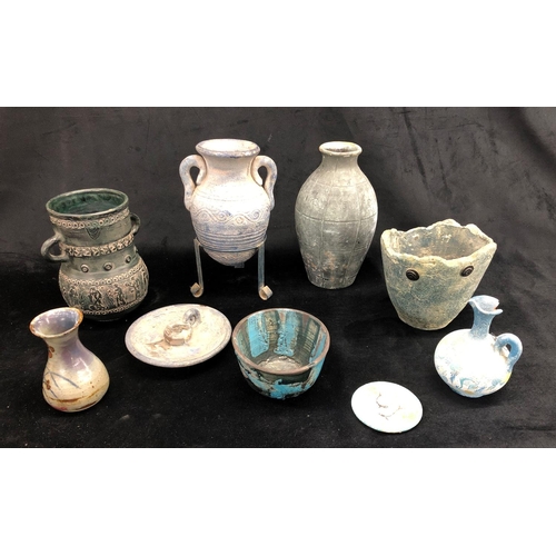 2248 - A quantity of various stoneware vases, largest 22cm high, pots etc.