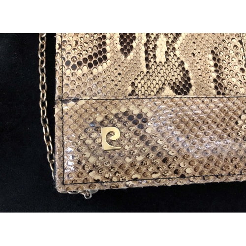 2257 - A Pierre Cardin crocodile skin handbag, 3 other crocodile skin clutch bags and a snakeskin effect ha... 