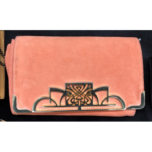 2258 - A pink suede Biba clutch bag, a Pierre Cardin crocodile skin clutch bag and various other clutch bag... 