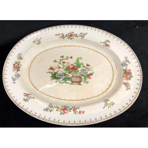 2267 - A Coalport oval platter, 43.5cm x 34.5cm, an Oriental vase, 37cm high (2 chips to rim) and another v... 