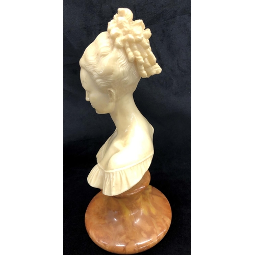 2281 - A modern marble effect bust of a lady, 26.5cm high.