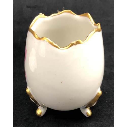 2288 - A Limoges small pot with lid, 12.5cm high, a Limoges small egg shaped vase, 8cm high, a Limoges scal... 