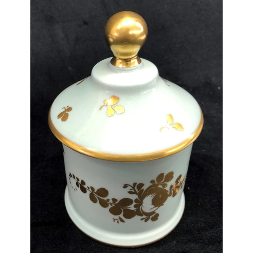 2288 - A Limoges small pot with lid, 12.5cm high, a Limoges small egg shaped vase, 8cm high, a Limoges scal... 