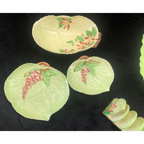 2307 - A quantity of green Carlton Ware including Australian Foxglove and a Beswick Ware leaf shaped dish. ... 