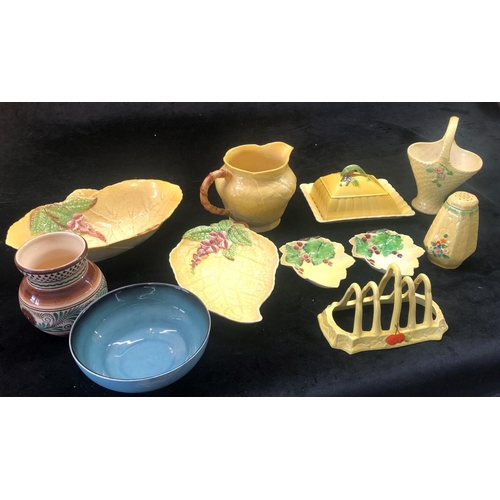 2308 - A quantity of yellow china including Carlton Ware  Australian Design, Crown Devon, Brentleigh Ware, ... 