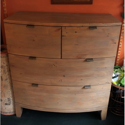 2325 - A similar bow fronted chest of drawers, 2 short drawers, 2 long drawers, 89.5cm wide, 45cm deep, 97c... 