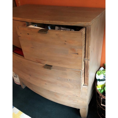 2325 - A similar bow fronted chest of drawers, 2 short drawers, 2 long drawers, 89.5cm wide, 45cm deep, 97c... 