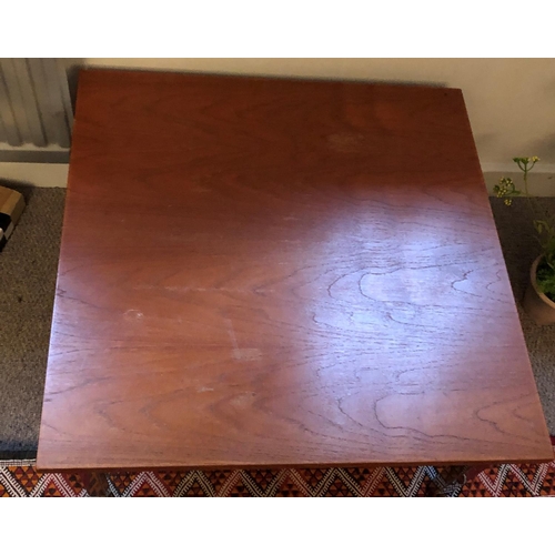 2333 - A modern low-level square coffee table on chrome legs, top 61cm x 61cm, 32.5cm high. This Lot is not... 