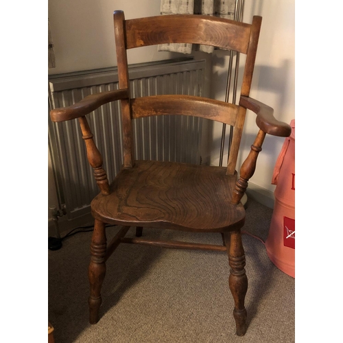 2336 - A single wood chair on turned legs, 64.5cm wide, 45cm deep, 94cm high. This Lot is not held by PF Wi... 