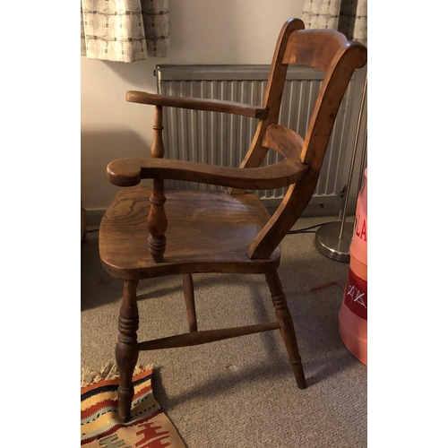 2336 - A single wood chair on turned legs, 64.5cm wide, 45cm deep, 94cm high. This Lot is not held by PF Wi... 