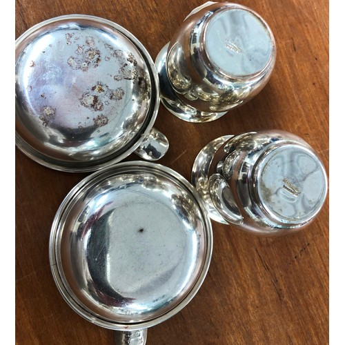 344 - A pair of Continental round ashtrays and a pair of small similar pots (4)