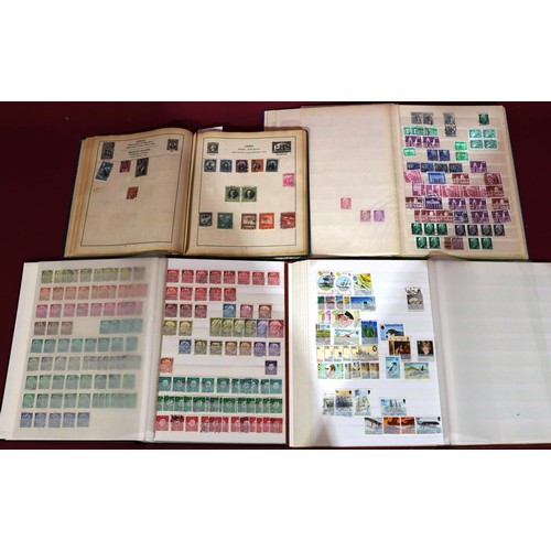 3357 - 7 various stamp albums and a small quantity of various loose pages of stamps