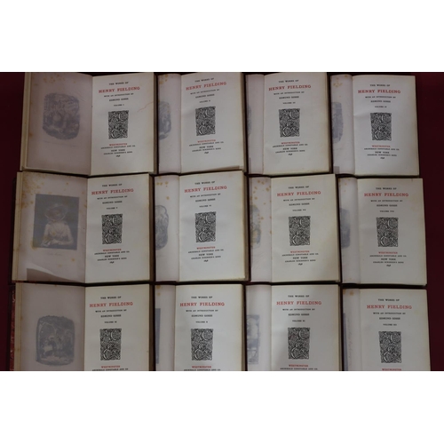 654 - A set of 12 leather bound books, 