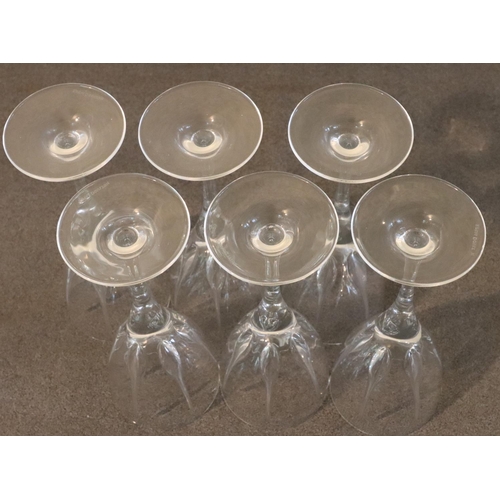 3055 - A set of 6 matching crystal tall wine glasses, 21cm high. (This item is not held by PF Windibank - p... 