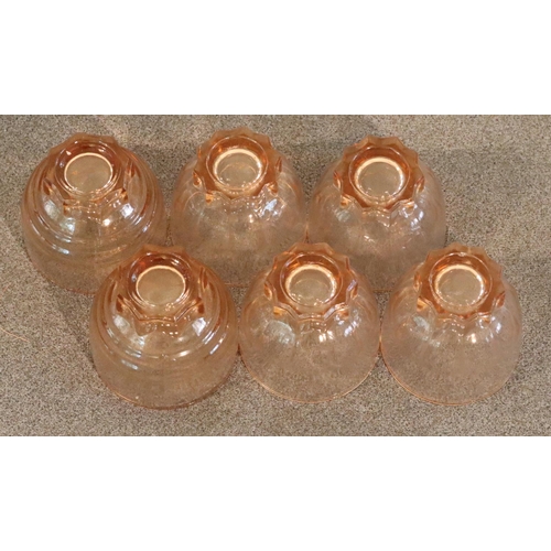 3065 - A set of 6 pink tinted shot glasses. (This item is not held by PF Windibank - please call prior to c... 